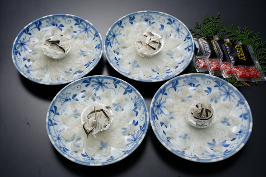 活とらふぐ刺身小皿4枚セット/陶器皿16.5㎝