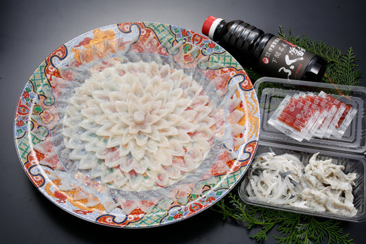 花と竜/陶器皿33㎝活とらふぐ刺身(4人前)